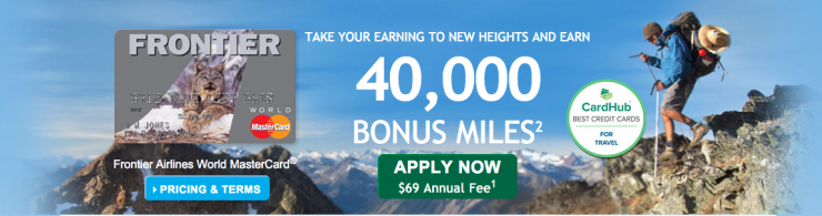 Frontier Airlines Credit Card from Bank of America 40,000 bonus promotion