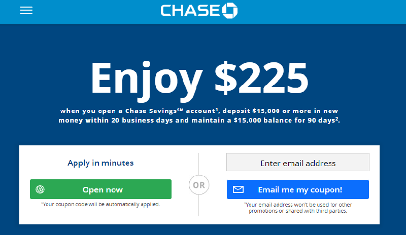 Chase $225 Savings Bonus